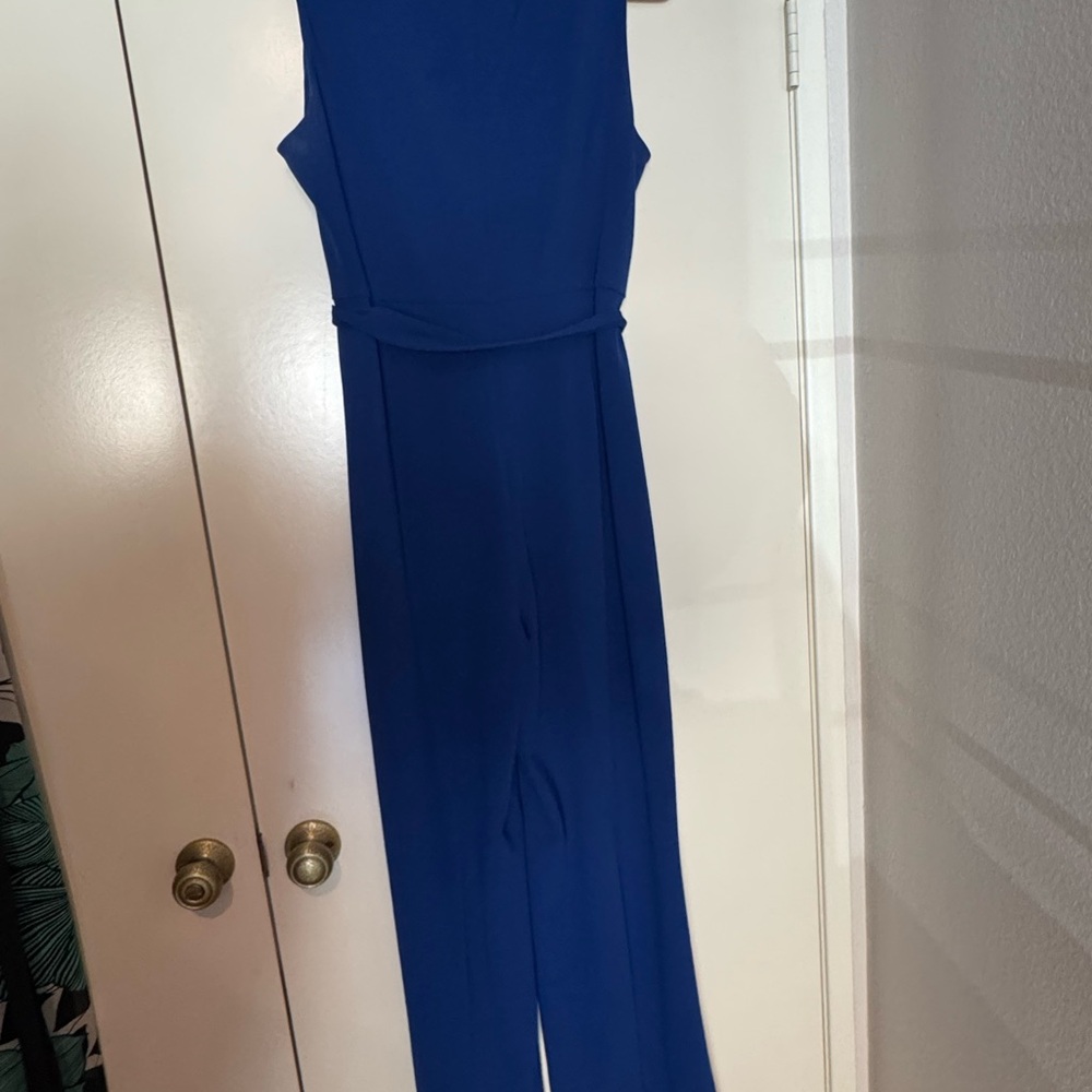 Tommy Hilfiger Royal Blue Jumpsuit with Fitted Bodice and Long Legs